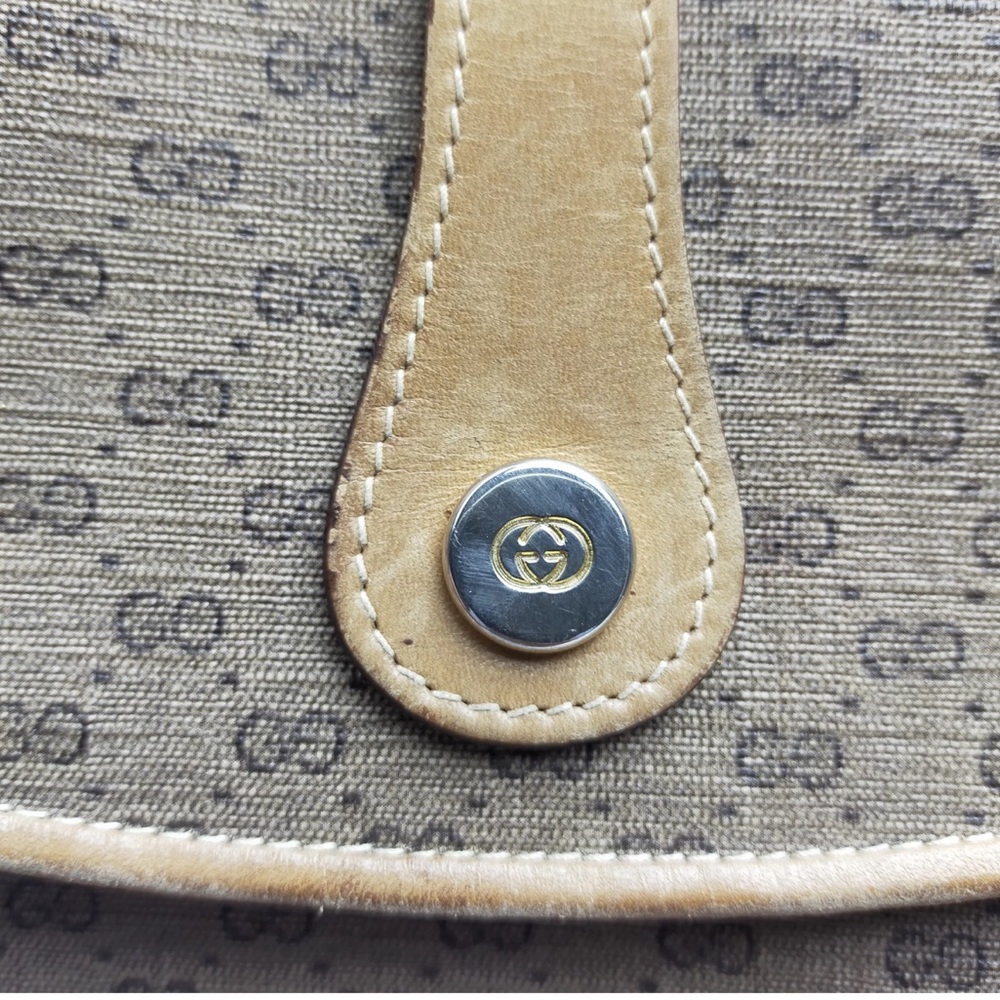 Vintage Gucci Shoulder Bag  Brown Coated Canvas Authentic - Picture 10 of 10
